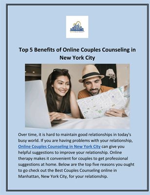 Top 5 Benefits of Online Couples Counseling in New York City