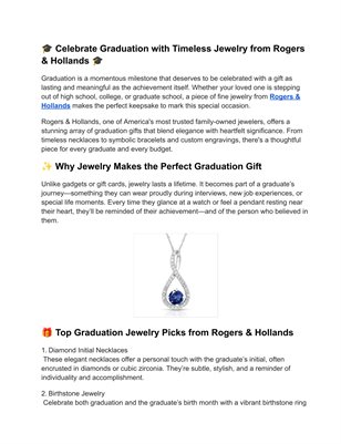 Graduation Jewelry Gifts | Rogers & Hollands
