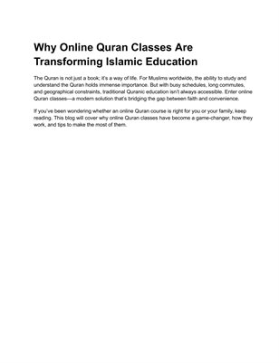 Online Quran Classes for Muslims  