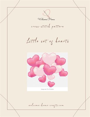 Cross-stitch Little set of hearts pattern