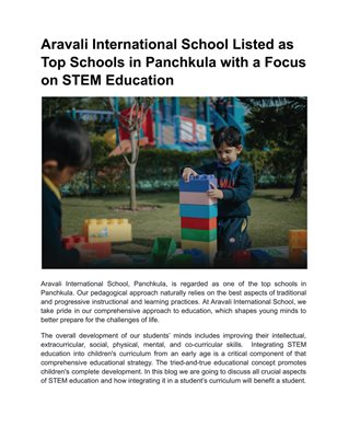 Aravali International School: One of the Top Schools in Panchkula