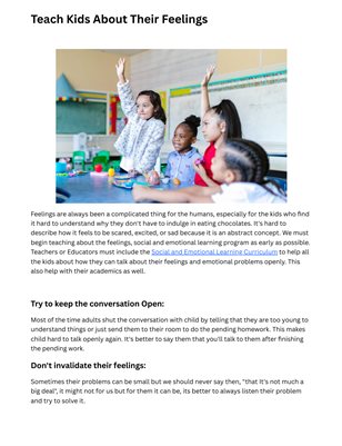 Teach Kids About Their Feelings
