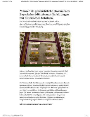 Münzen als geschichtliche Dokumente: Bayerisches Münzkontor Erfahrungen mit historischen Schätzen